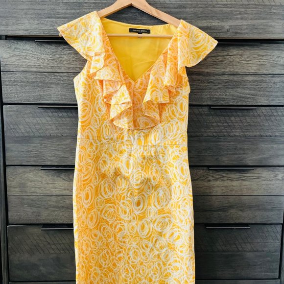 NWT Cynthia Steffe Summer Yellow Dress Size 4 - Picture 2 of 5